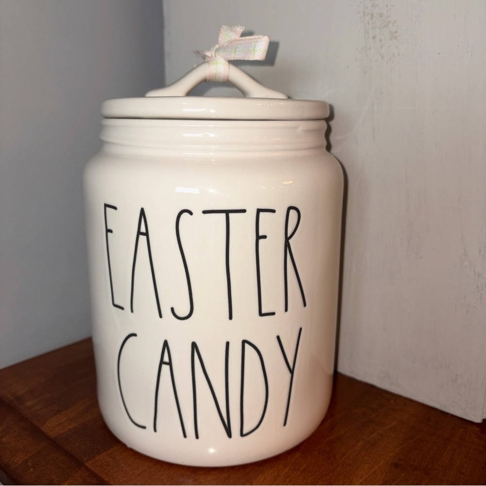 RAE DUNN Artisan Collection by Magenta 7” EASTER CANDY CANISTER with Bow